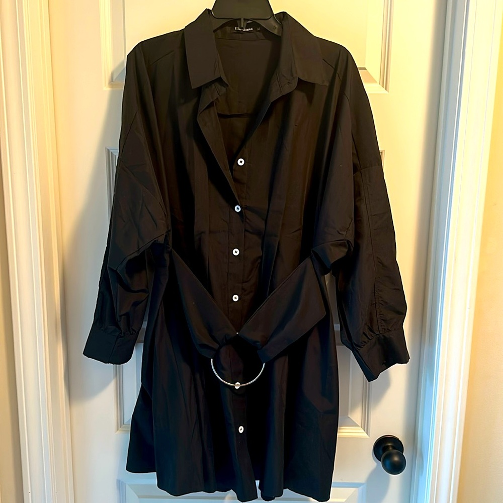 Black Blouse-Style Dress